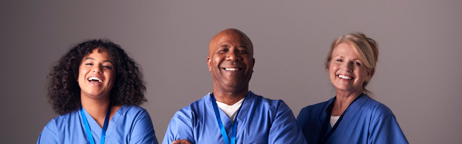 group of caregivers smiling